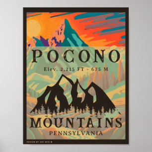 Poster Pocono Mounains Pensilvânia - Retro Souvenirs