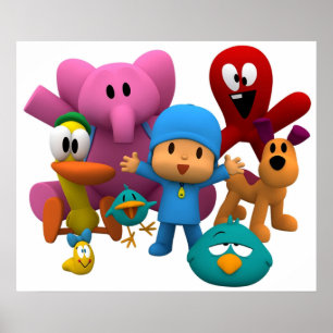 Poster Pocoyo e amigos sorriem máscara de camisa e são bo