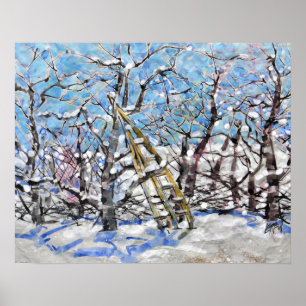 Poster Poda de Maçã de Inverno / Artista Larry Lerew