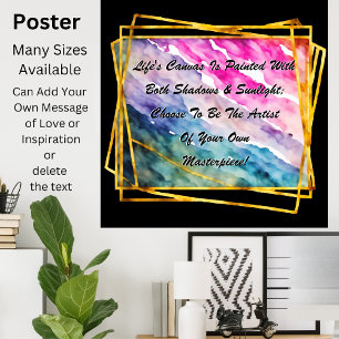 Poster Pode mudar de texto, a Canvas da vida é pintada co
