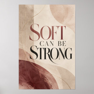 Poster Pode Ser Forte Tipografia Abstrata Elegante Parede