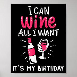 Poster Pode Vinho Quero Aniversário Citação de Presente D