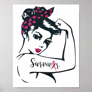 Poster Podemos Curá-Lo Rosie Riveter Cancer Survivo