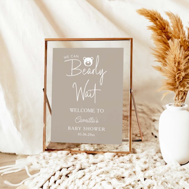 Poster Podemos Esperar Chá de fraldas Moderno e Minimalis (Criador carregado)