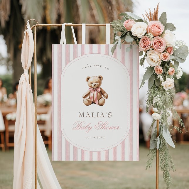 Poster Podemos Esperar Elegante Chá de fraldas Bem-vindo (Criador carregado)