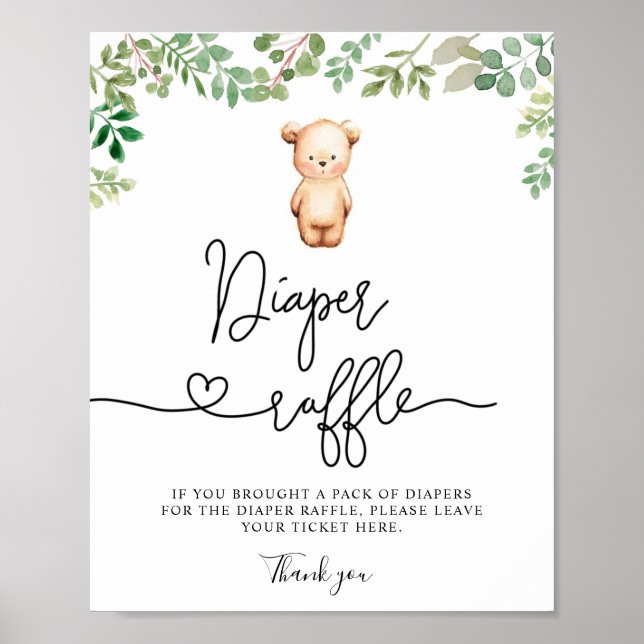 Poster Podemos esperar fralda rifa (Frente)