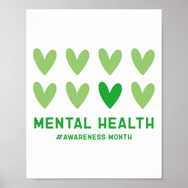Poster Podemos Vestir Mês Verde de Consciência Mental (Frente)