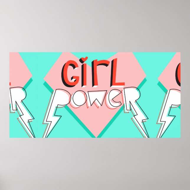 Poster Poder feminino. Design bonito com slogan gráfico b (Frente)