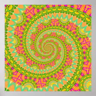 Póster Poder Floral Espiral ENSOLARADO