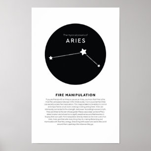 Poster Poder Místico da Aries - Sinal de Estrela Astrolog