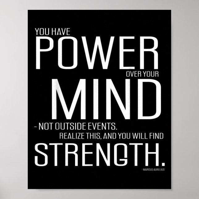 Poster Poder sobre sua mente Marcus Aurelius Stoic Filoso (Frente)