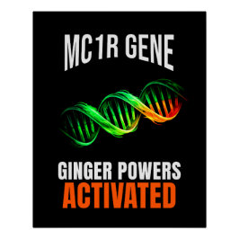 Póster Poderes do Ruivo Ativados Mutante de DNA Engraçado