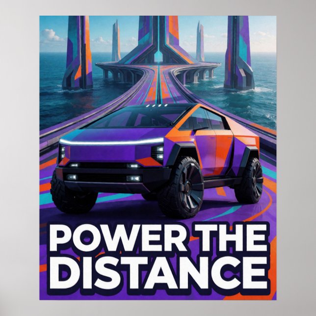 Poster Poderize A Distância Caminhonete Futurista Para Fã (Frente)