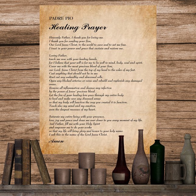 Poster Poderosa oração da cura por Padre Pio (Criador carregado)