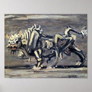 Poster Poderosa pintura "White Ox 1" de Lee Jung-seob