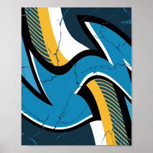 Poster Poderoso Design de energia rachado por Abstrato