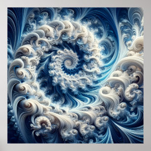 Poster Poderoso, porém delicioso, espiral frontal azul e