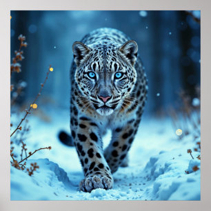 Poster Poderoso predador, neve, beleza fria