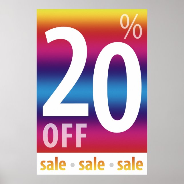 Póster Poderoso sinal de 20% OFF SALE | Colorido (Frente)