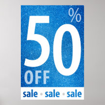 Poderoso sinal de 50% OFF SALE | Brilho Azul