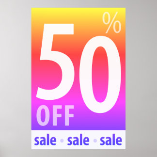 Poster Poderoso sinal de 50% OFF SALE - vendas de varejo
