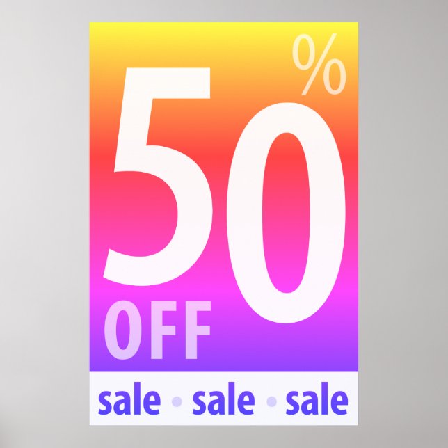 Poster Poderoso sinal de 50% OFF SALE - vendas de varejo (Frente)