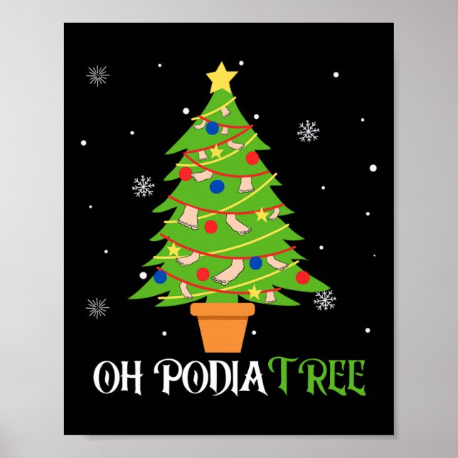 Poster Podiatry Christmas Tree Podiatrist Foot Medical Is (Frente)