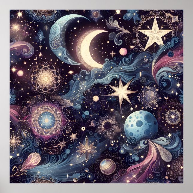 Poster Poeira de Estrelas de Grelha (Frente)