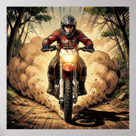 Poster Poeira & Determinação Motocross em Plena Parafuso