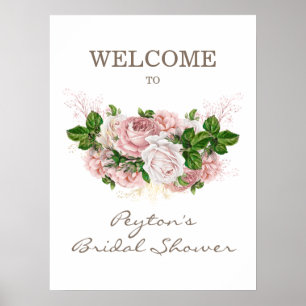 Poster Poeira Rosa Rubor Rosa Branco Chuveiro de Noiva Vi