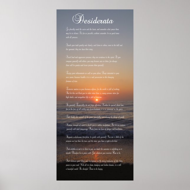 PÓSTER POEM DESIDERATA (Frente)