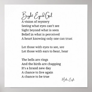 Poster Poem Wall Art, Uma Rapariga Inspiradora