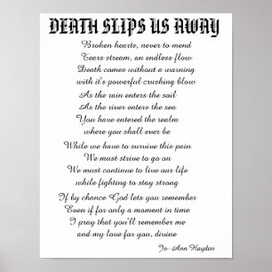 Poster Poema A MORTE NOS ESCAPA