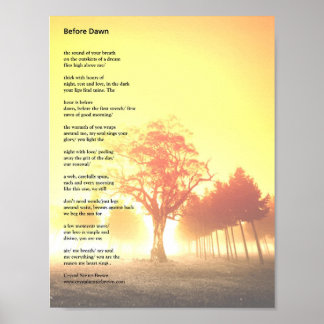 Póster Poema "Antes do amanhecer"