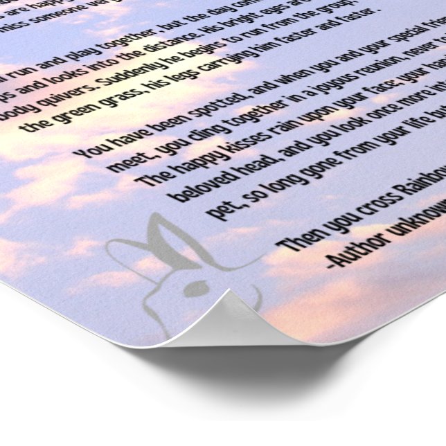 Poster Poema da ponte arco-íris nas nuvens (Borda)