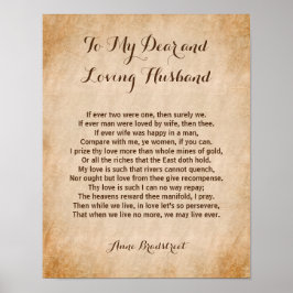 Poster Poema de Amor Clássico do Marido Adorante