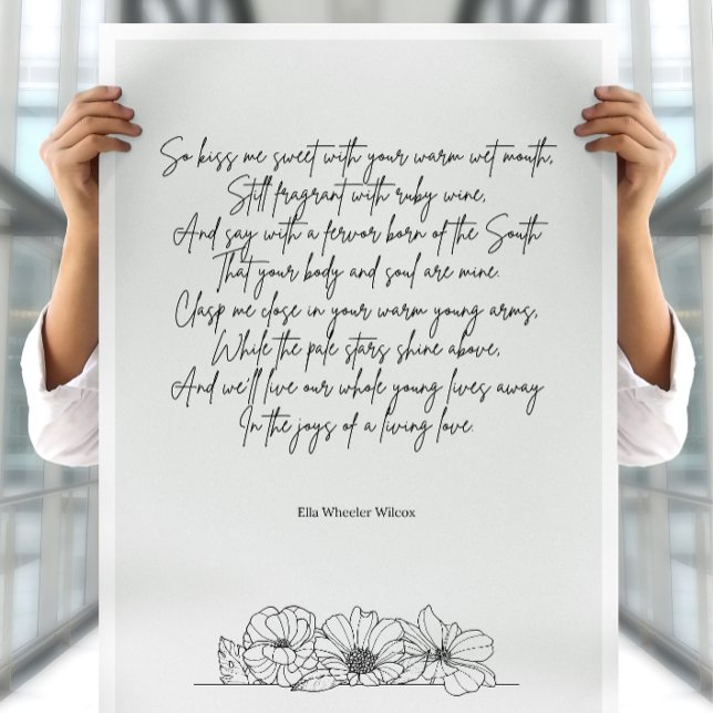 Poster Poema de amor romântico por Ella Wheeler Wilcox (Criador carregado)