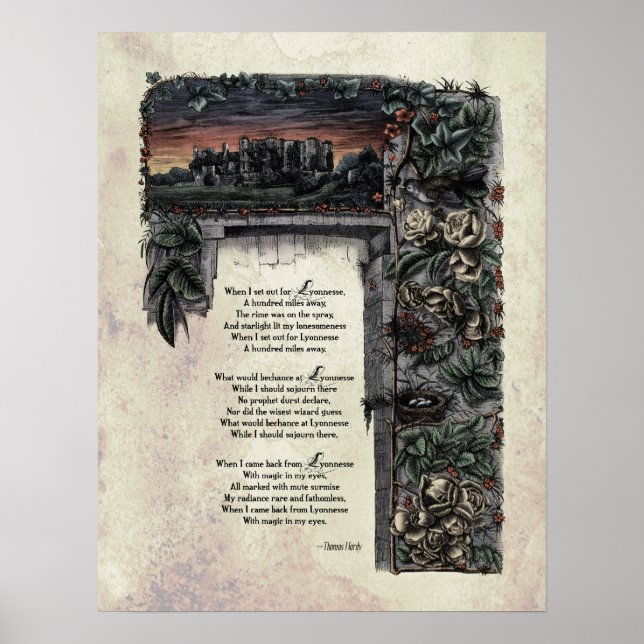 Poster Poema de Arte Vitoriano Hardy "Lyonesse" 17x22 (Frente)