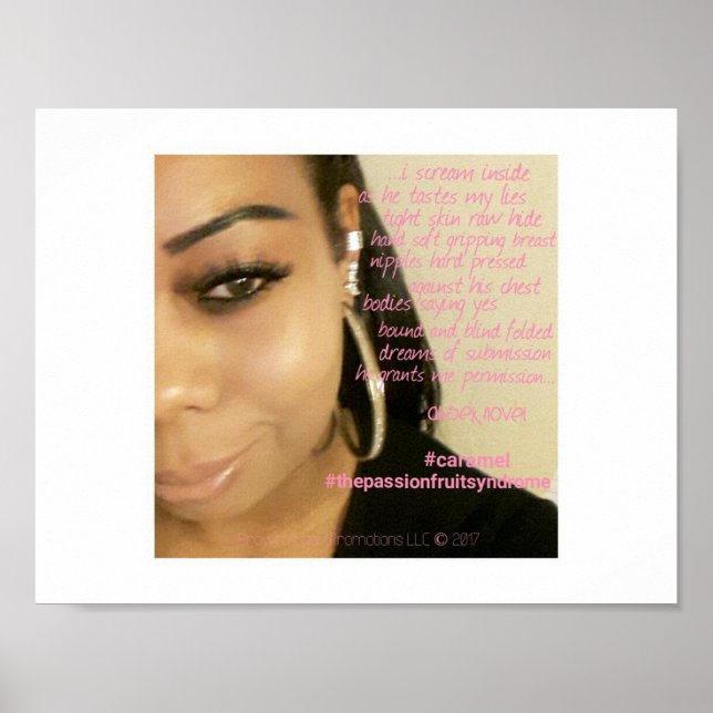 Póster Poema de Beijo de Couro Negro por Ahsek Novel (Frente)