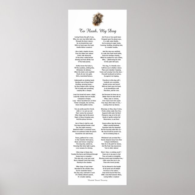 Poster Poema de Cachorro de Elizabeth Barrett Browning (Frente)