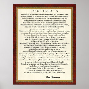 Poster Poema de Desiderata de Estilo Tradicional por Max 