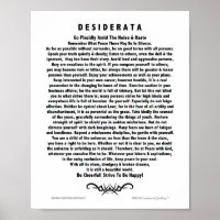Poema de Desiderata Motivacional por Max Ehrmann