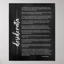 Poema de Desiderata por Max Ehrmann Black and Whit