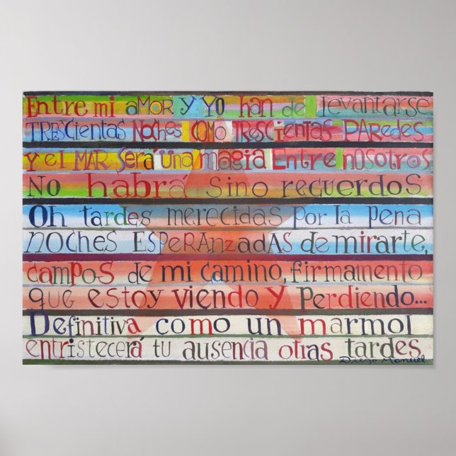 Poster Poema de despedida de Jorge Luis Borges (Frente)