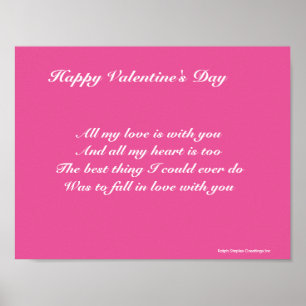 Póster poema de dia de os namorados para um amante