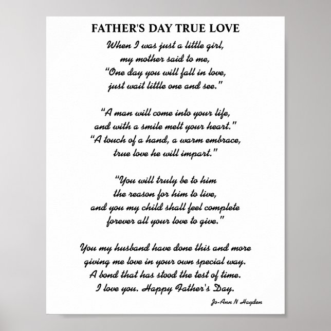 Poster poema de dia de os pais VERDADEIRO (Frente)