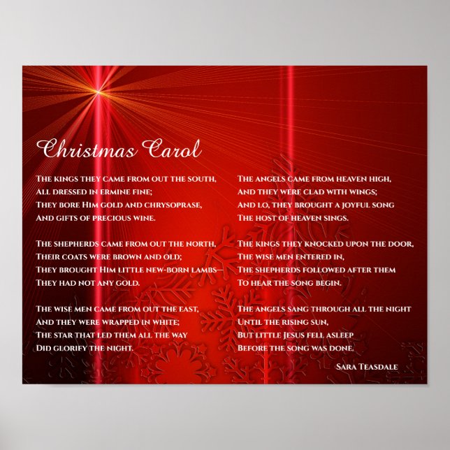 Poster Poema De Natal Sobre O Bebê Jesus (Frente)