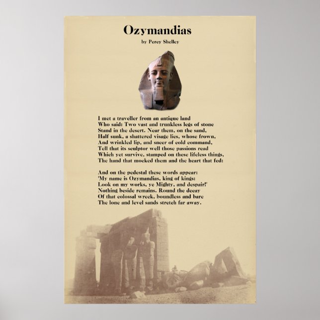 Póster Poema de Ozymandias de Percy Shelley (Frente)
