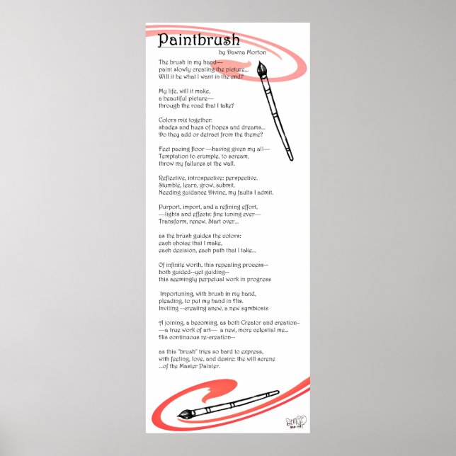 Poster poema de pincel (Frente)