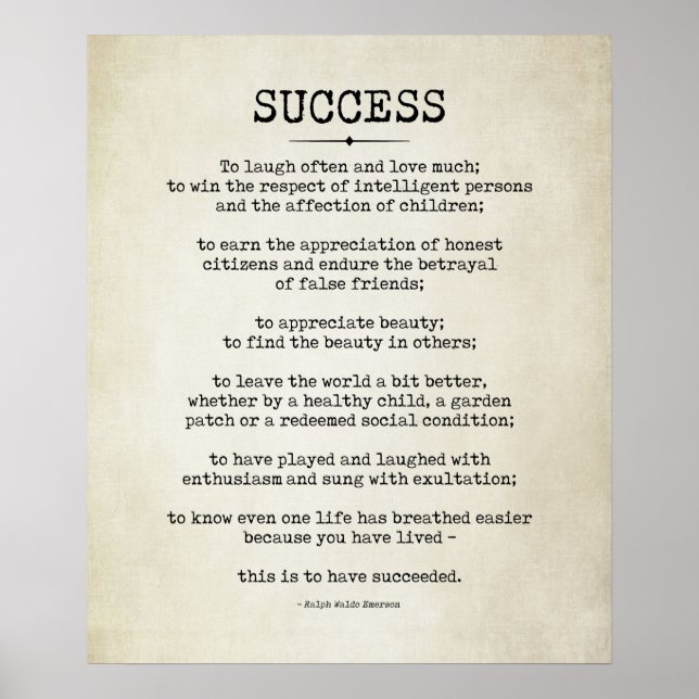 Poster Poema de Sucesso, Ralph Waldo Emerson (Frente)